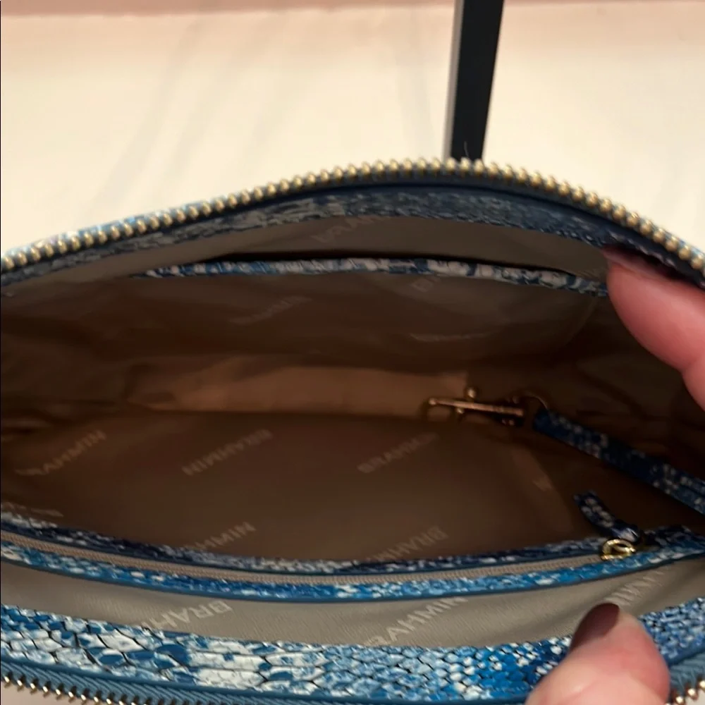 Brahmin Shayna Blue Mix Snake Print Shoulder Bag - Picture 5 of 7